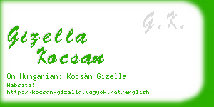 gizella kocsan business card