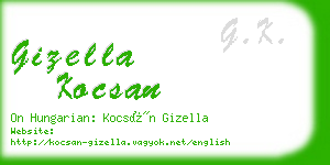 gizella kocsan business card